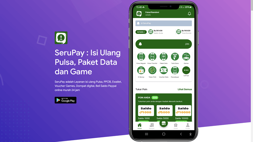 Web Panel SeruPay PPOB (Provider Digiflazz & Tripay)