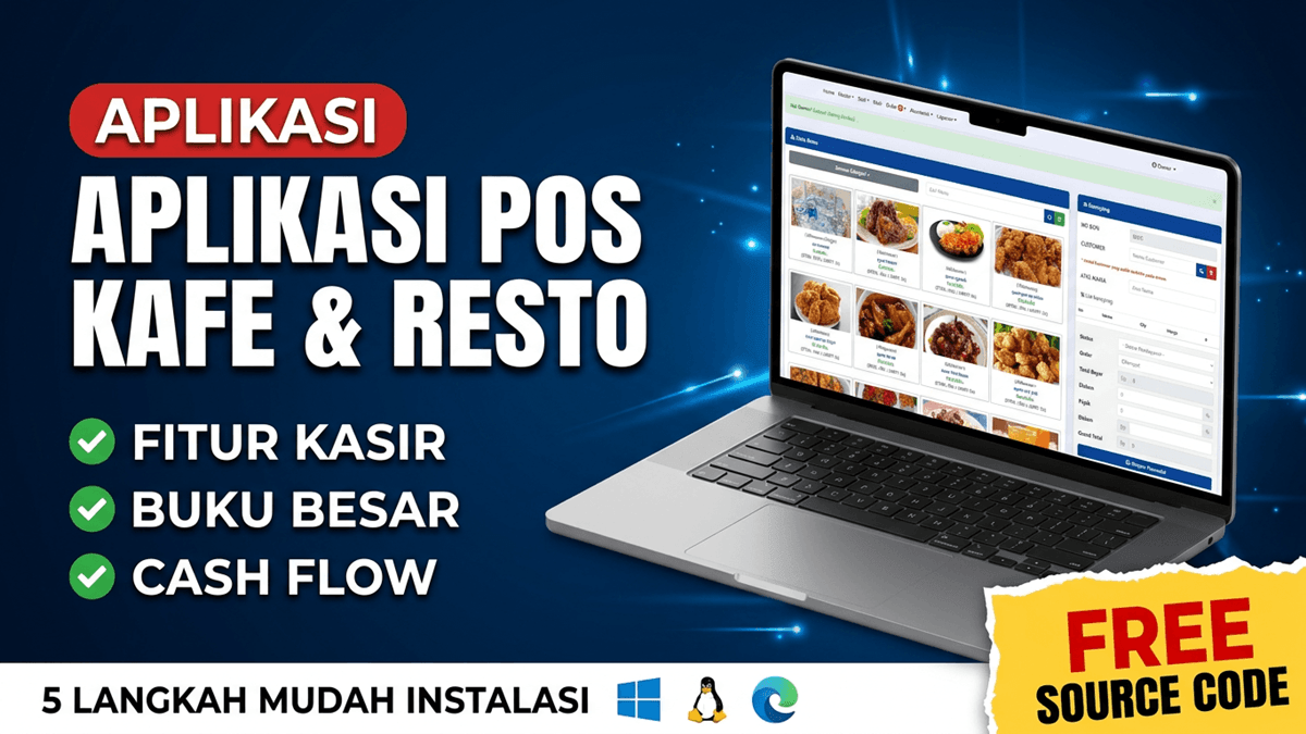 Aplikasi POS Kafe dan Resto (Kasir, Buku Besar & Cash Flow)