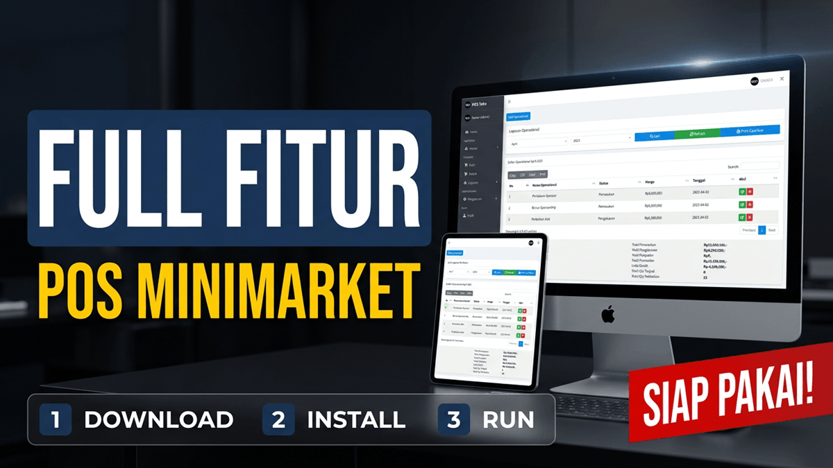 Aplikasi POS Toko & Minimarket (Kasir, Buku Besar dan Cash Flow)