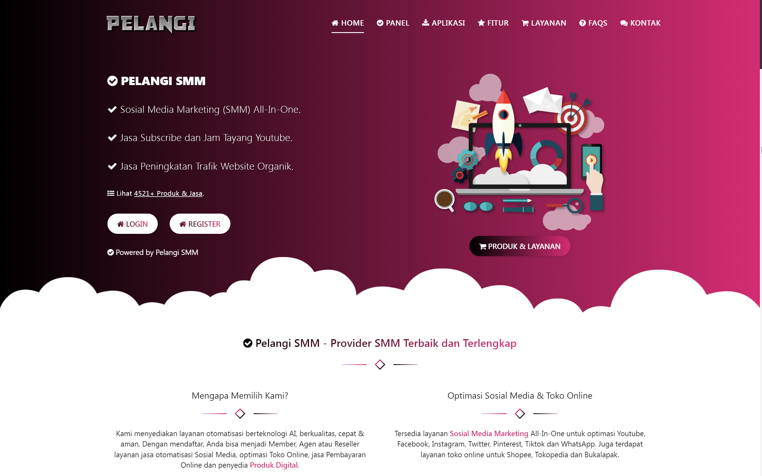 Web Pelangi SMM (Platform API SMMRaja Panel)