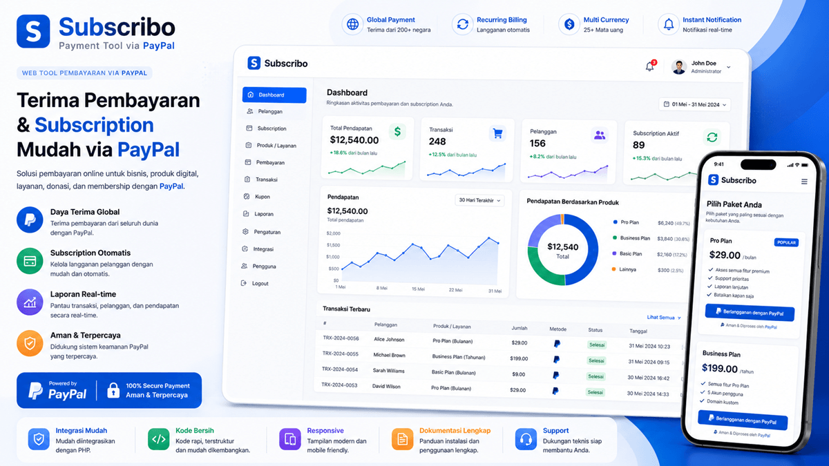 Web Tool Pembayaran via Paypal (Subscribo)