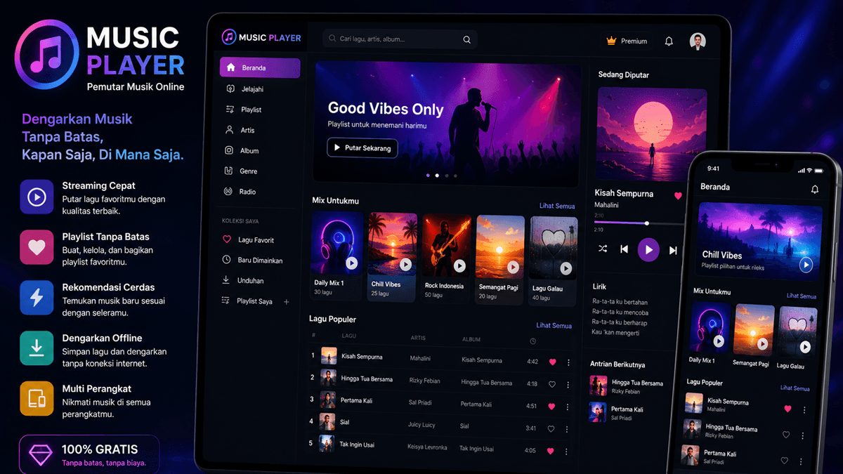 Web Media Pemutar Musik Online