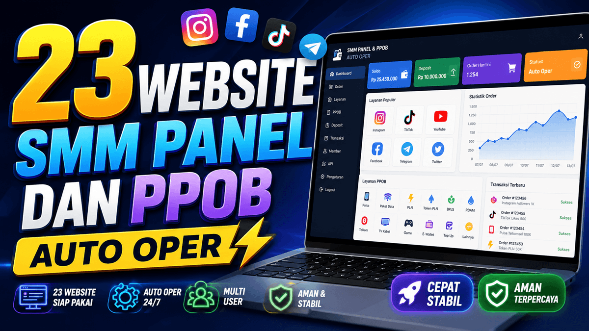 Website SMM Panel dan PPOB Auto Oper