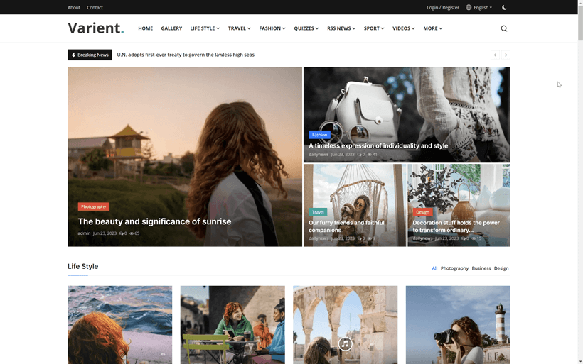 Website Varian Berita dan Majalah Premium