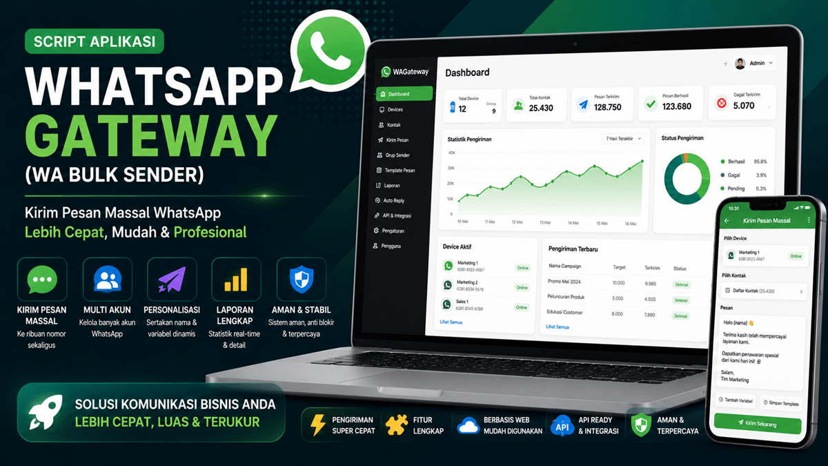 Script Aplikasi WhatsApp Gateway (WA Bulk Sender)