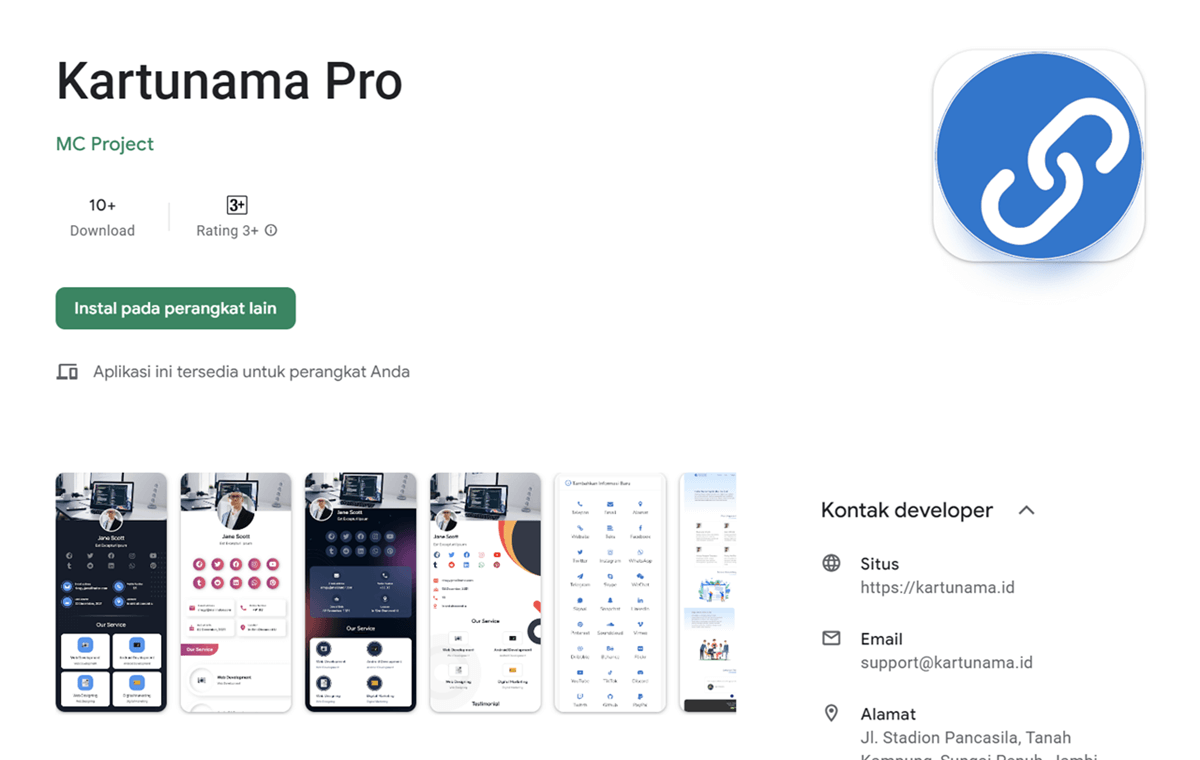 Kartunama Pro: Kartu Nama Digital dan Bio Link Terbaik